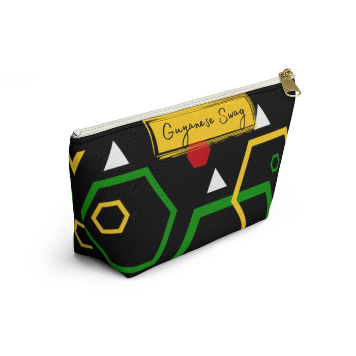 Guyanese Swag Ice Gold Green Accessory Pouch w T-bottom