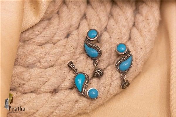 Blue Ring Pendant Set