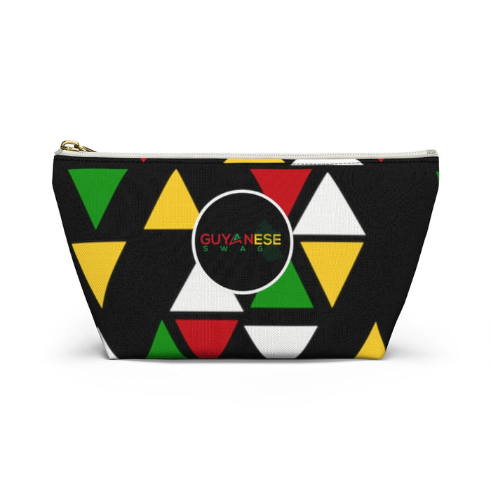Guyanese Swag Ice Gold Green Triangle Accessory Pouch w T-bottom