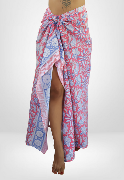 Red Petunia Beach Wrap by Bombay Sunset