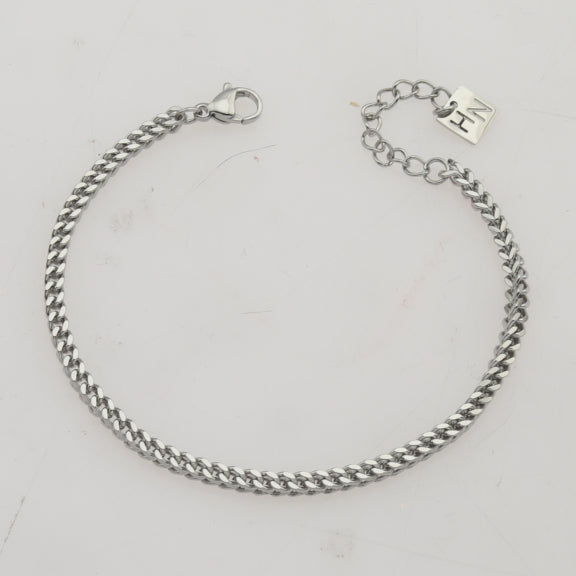 BILLIE Cuban Link Chain Silver Bracelet