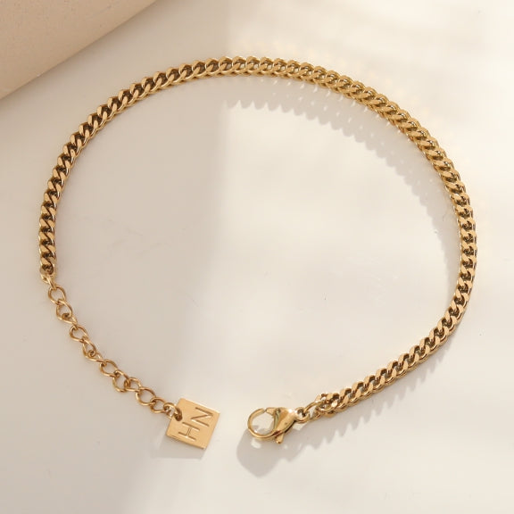 BRIELLA Cuban Link Chain Gold Bracelet