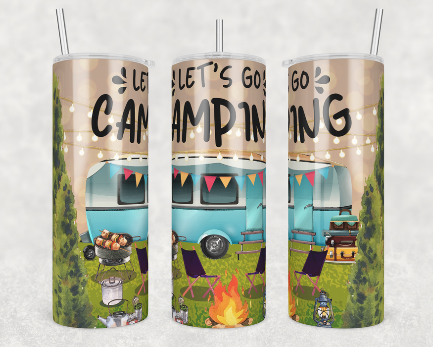 Let's Go Camping 20oz Skinny Tumbler