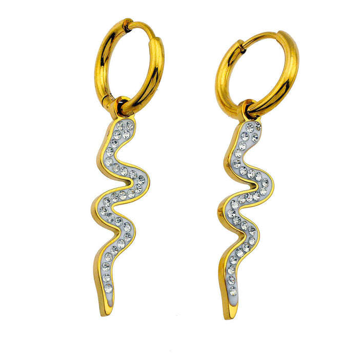 FANG Zirconia Serpent Drop Earrings