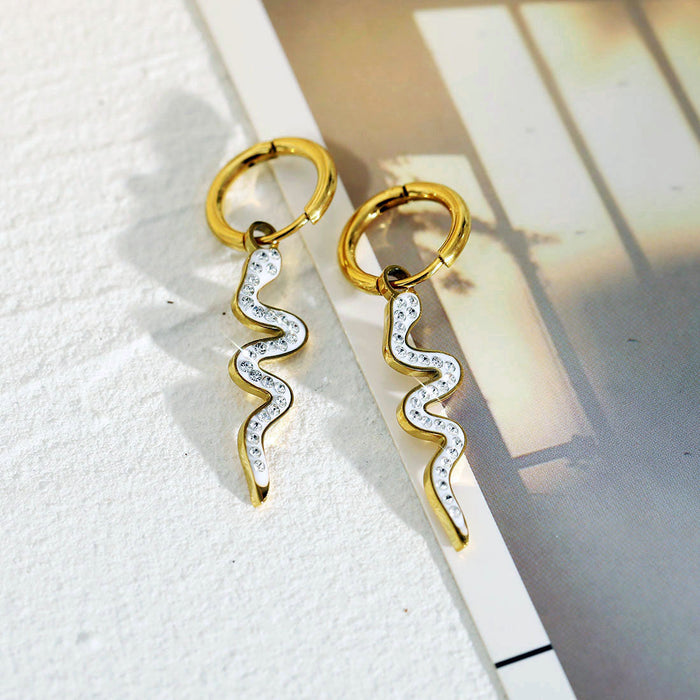 FANG Zirconia Serpent Drop Earrings