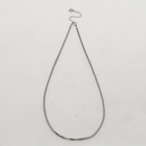 FARAH Cuban Link Silver Chain Necklace