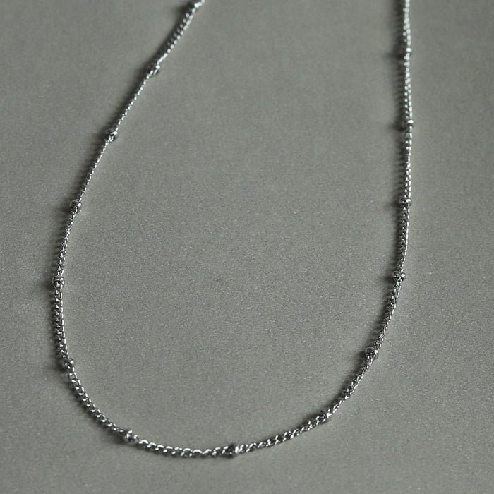 GENOA Beaded Silver Chain Necklace