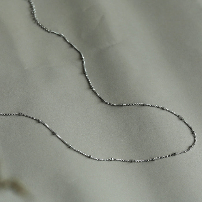 GENOA Beaded Silver Chain Necklace