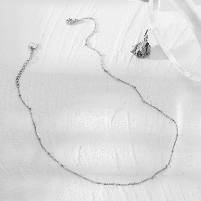 GENOA Beaded Silver Chain Necklace
