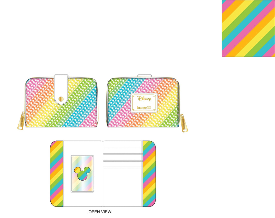 Loungefly Disney Sequin Rainbow Ziparound Wallet