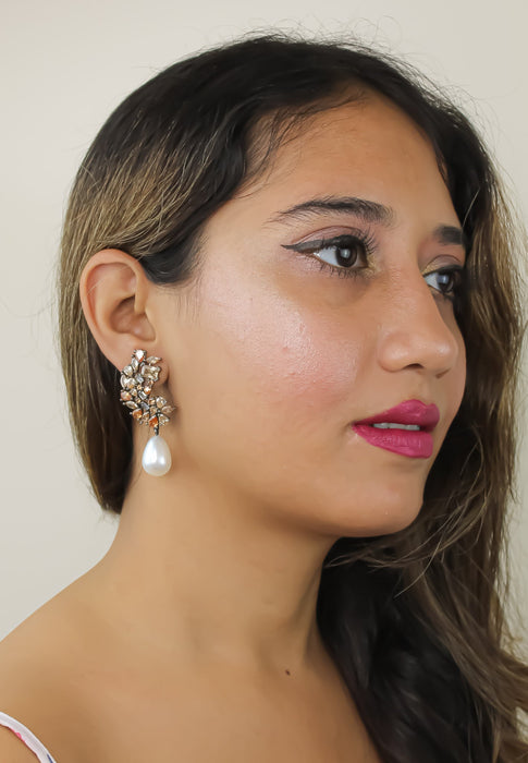 Frosty Pearl Earrings by Bombay Sunset