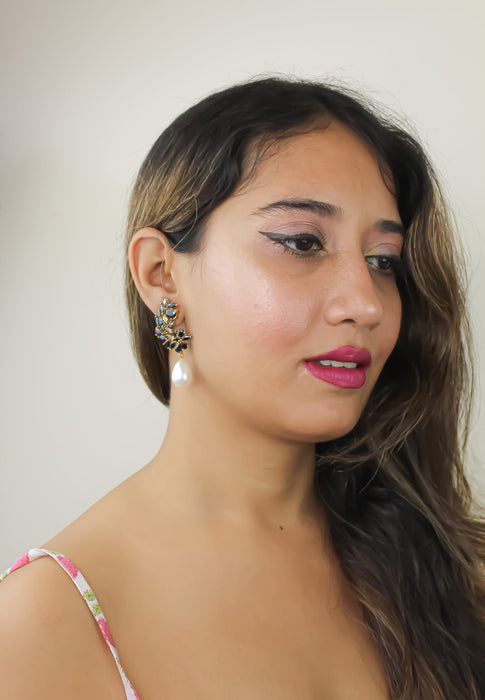 Golden Frosty Pearl Earrings by Bombay Sunset