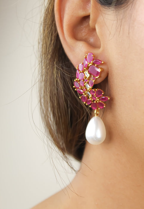 Golden Frosty Pearl Earrings by Bombay Sunset