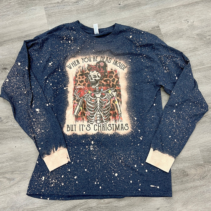 When Your Dead Inside But It's Christmas (Bleached) Long Sleeve