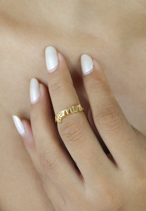 Gemini Zodiac Ring by Bombay Sunset