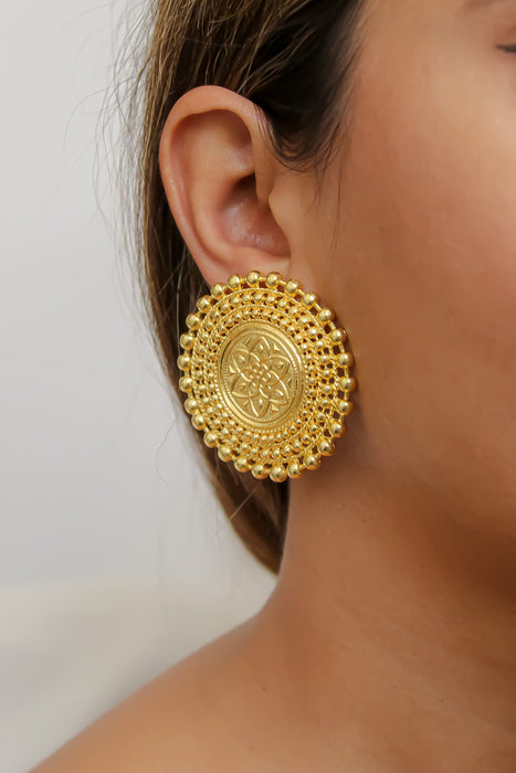 Golden Mandala Earrings by Bombay Sunset