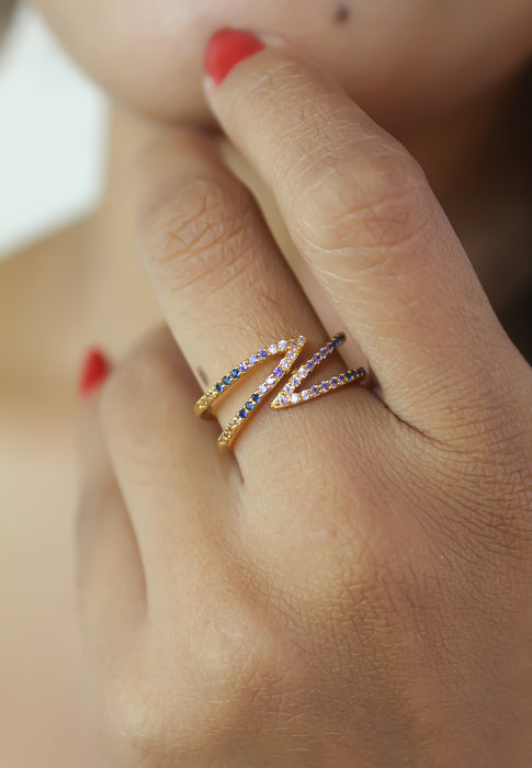 Golden Maldives X Ring by Bombay Sunset