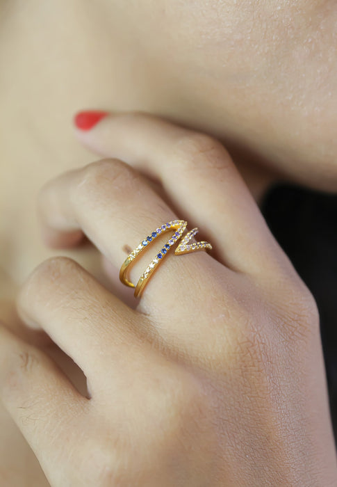 Golden Maldives X Ring by Bombay Sunset