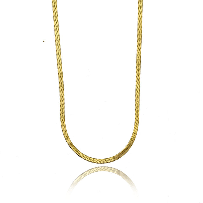 MILA Snake Skin Textured Gold Chain Necklace