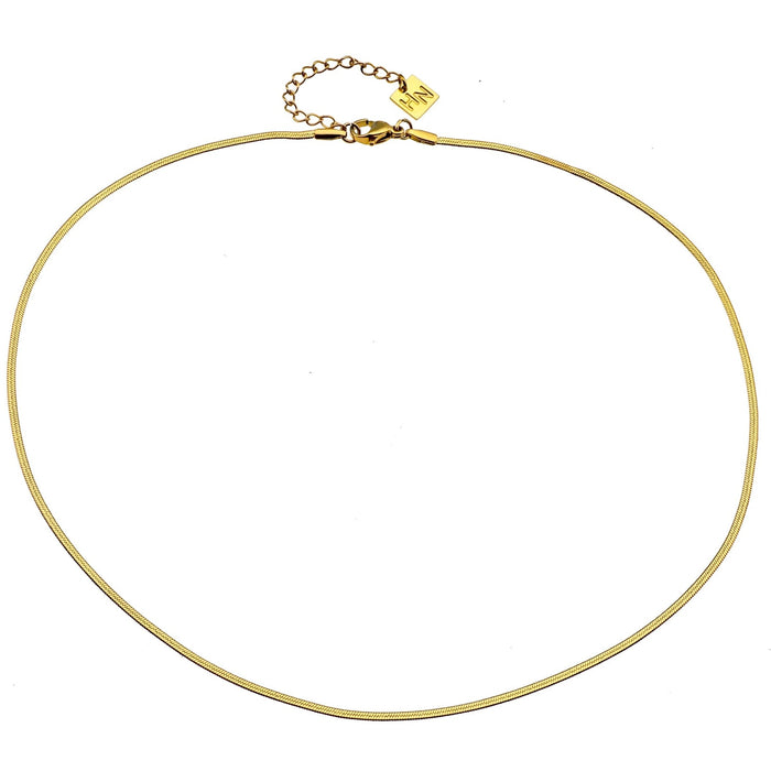 MILA Snake Skin Textured Gold Chain Necklace