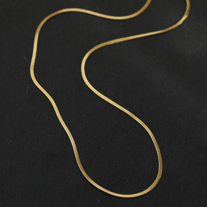 MILA Snake Skin Textured Gold Chain Necklace