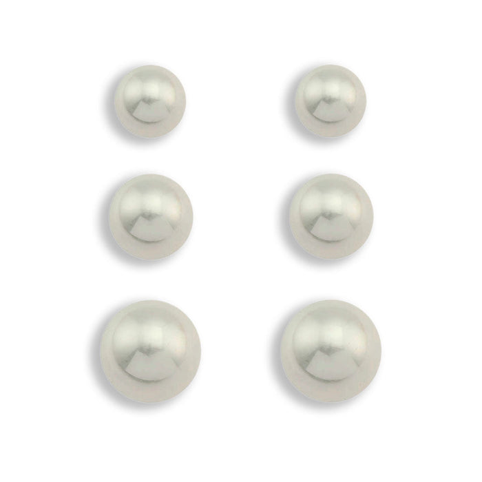 TRINITY 3-Pair Fresh Water Pearl Stud Set