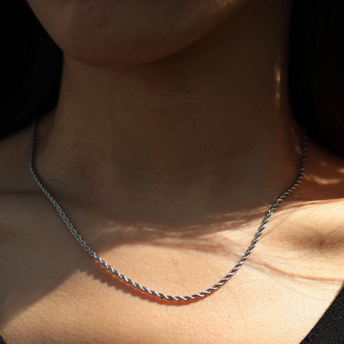 KIRA Rope Chain Silver Necklace