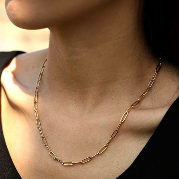 DALIA Essential Gold Chain Link Paper-Clip Necklace