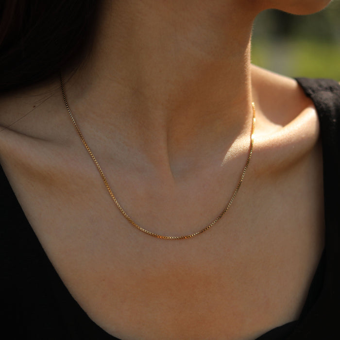 INGA Gold Mini-Box Chain Necklace