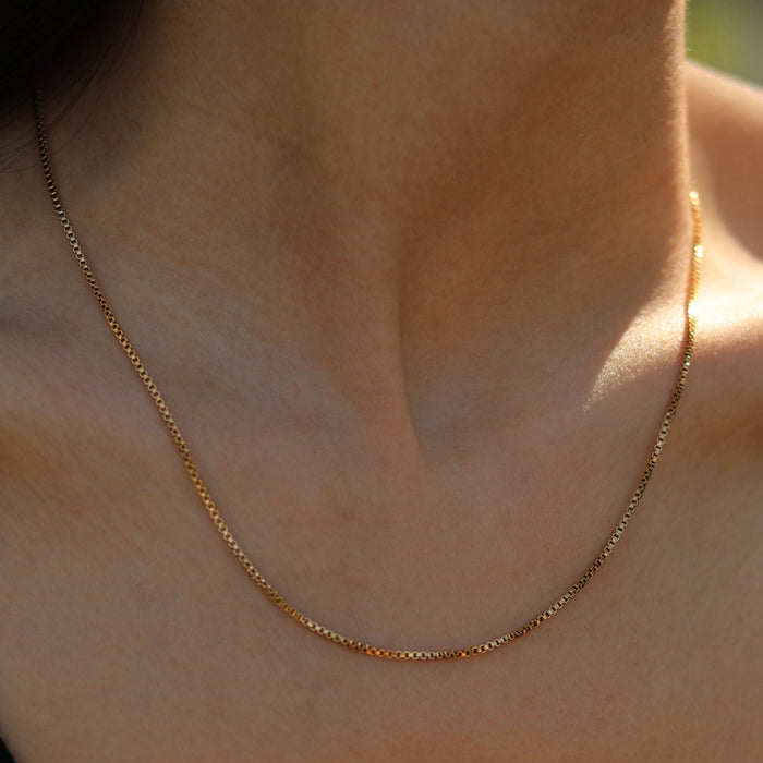 INGA Gold Mini-Box Chain Necklace