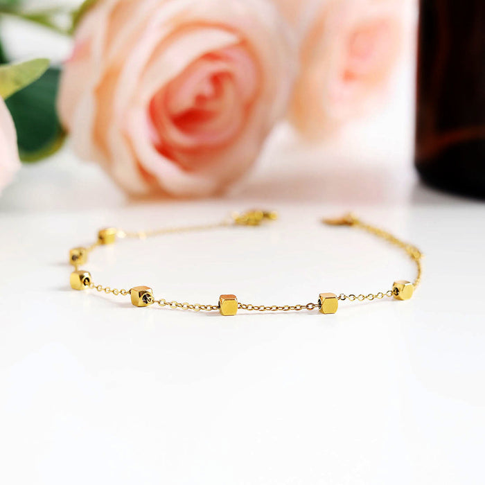 EFFIE Square Beads Gold Bracelet