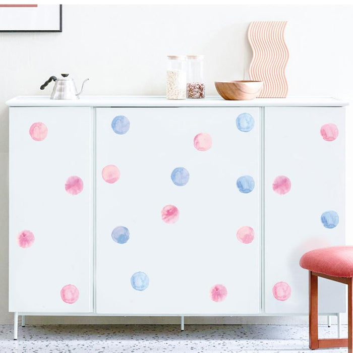 Pink & Blue Dots Wall Pattern