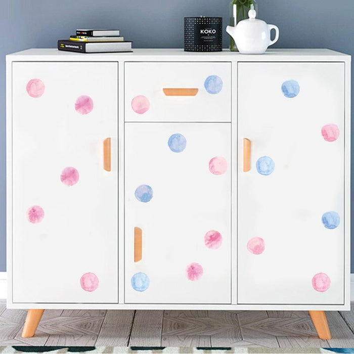 Pink & Blue Dots Wall Pattern