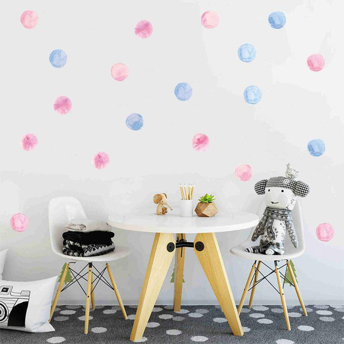 Pink & Blue Dots Wall Pattern