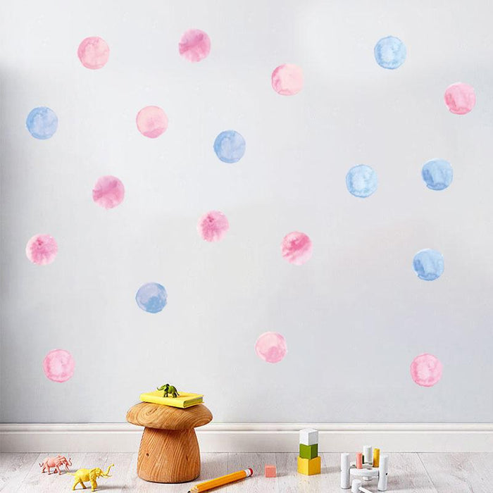 Pink & Blue Dots Wall Pattern