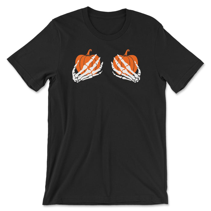 Skelton Pumpkin Boobs Tee