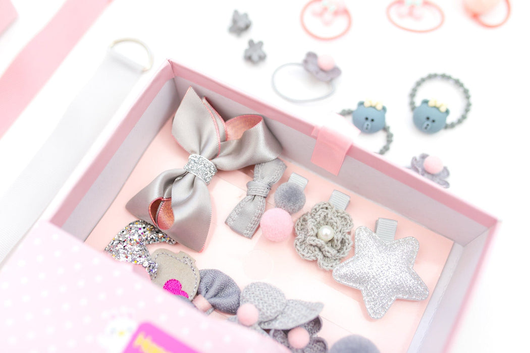 Kids Hair Accessories Gift Box For Girls | 18Pcs | Gift Set For Kids 0-10 Years