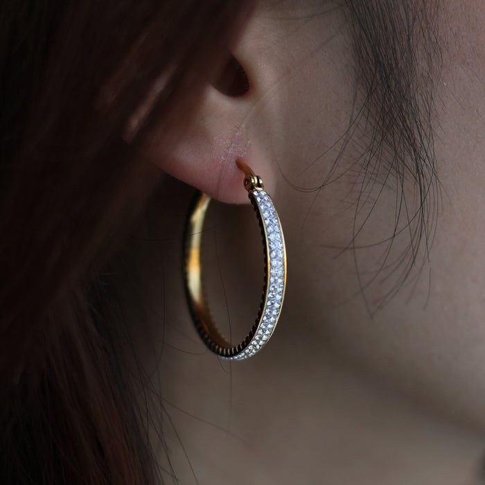 YARA Pavé Hoop Earrings