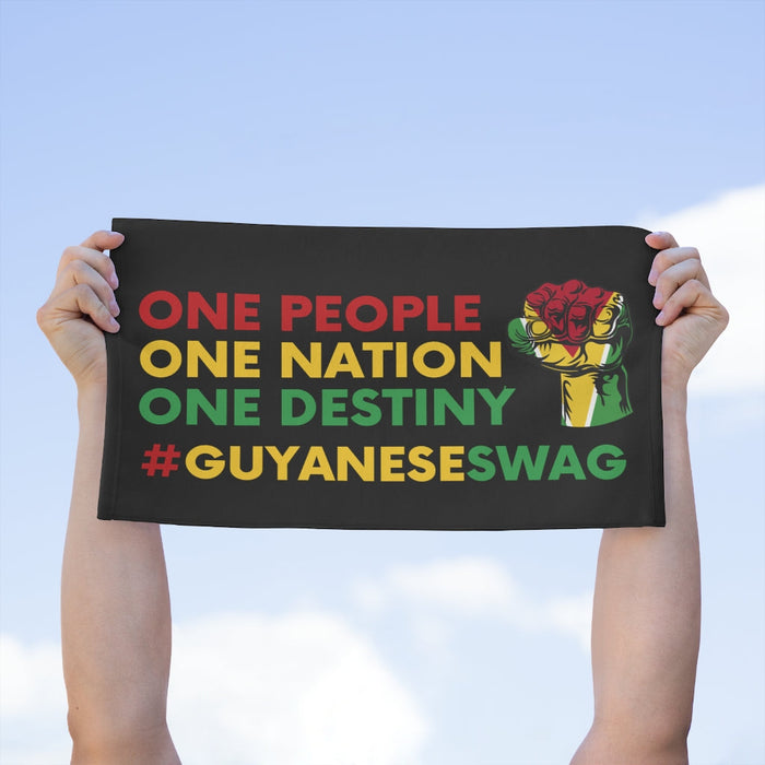 Guyanese Swag Guyana Motto Rally Towel, 11x18