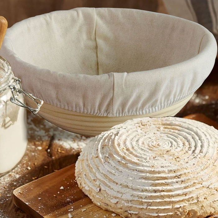 9-Inch Round Banneton Bread Proofing Baskets | With Scraper & Liner