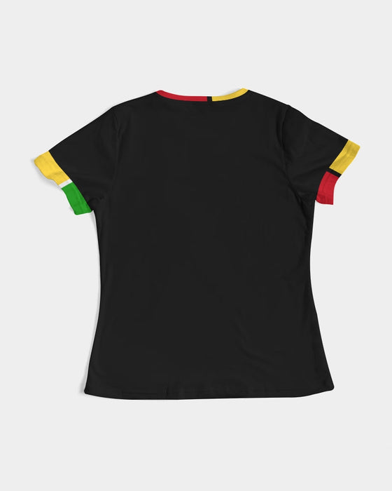 Guyana Flag Kissing Lips Women's Short Sleeve Tee