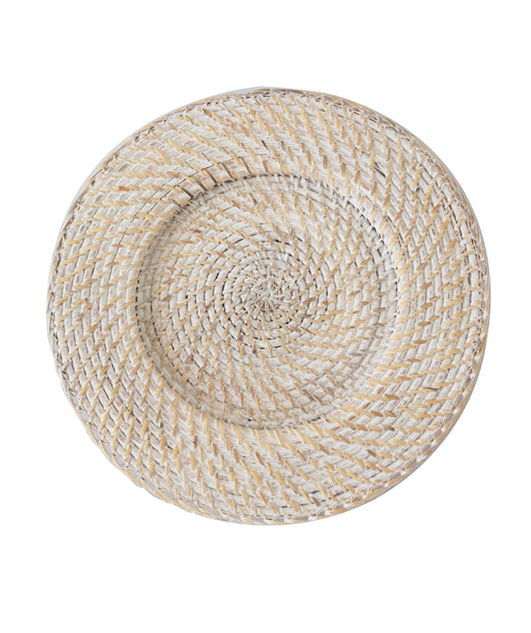 Round Wicker Charger | Woven Rustic Dinnerware Tableware for Dinner, Party, Wedding