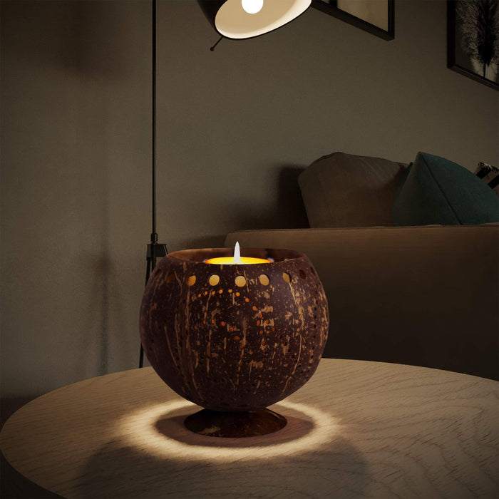 Coconut Candle Holder Lantern Birdcage Shape for Home Decor