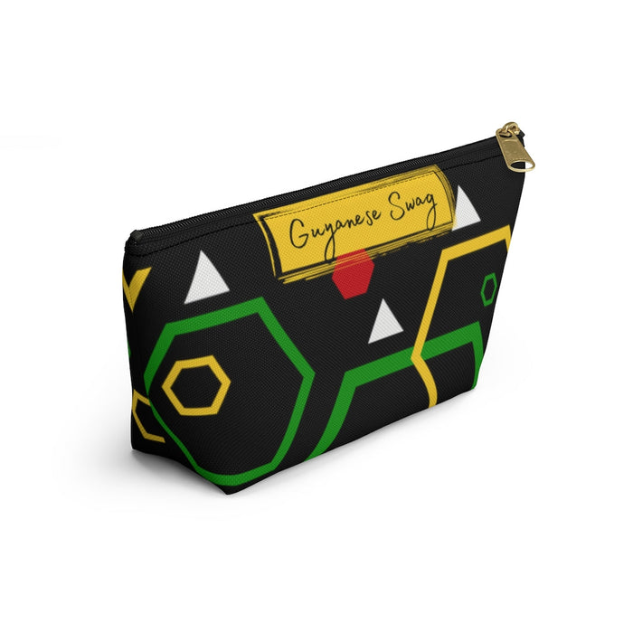 Guyanese Swag Ice Gold Green Accessory Pouch w T-bottom