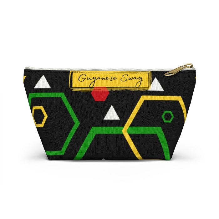 Guyanese Swag Ice Gold Green Accessory Pouch w T-bottom