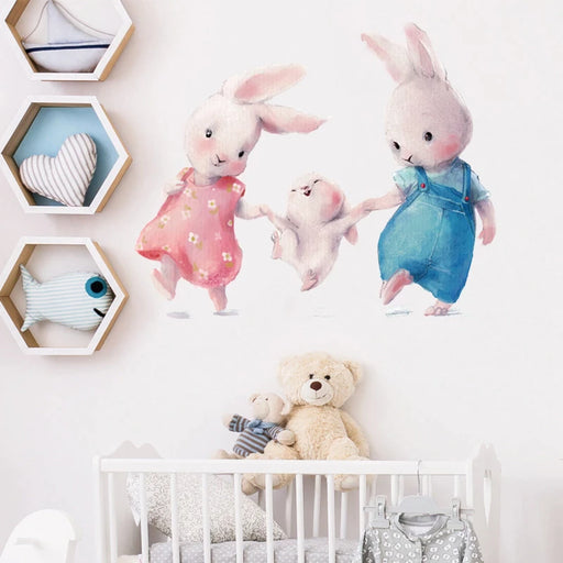 Bunny family wall decal