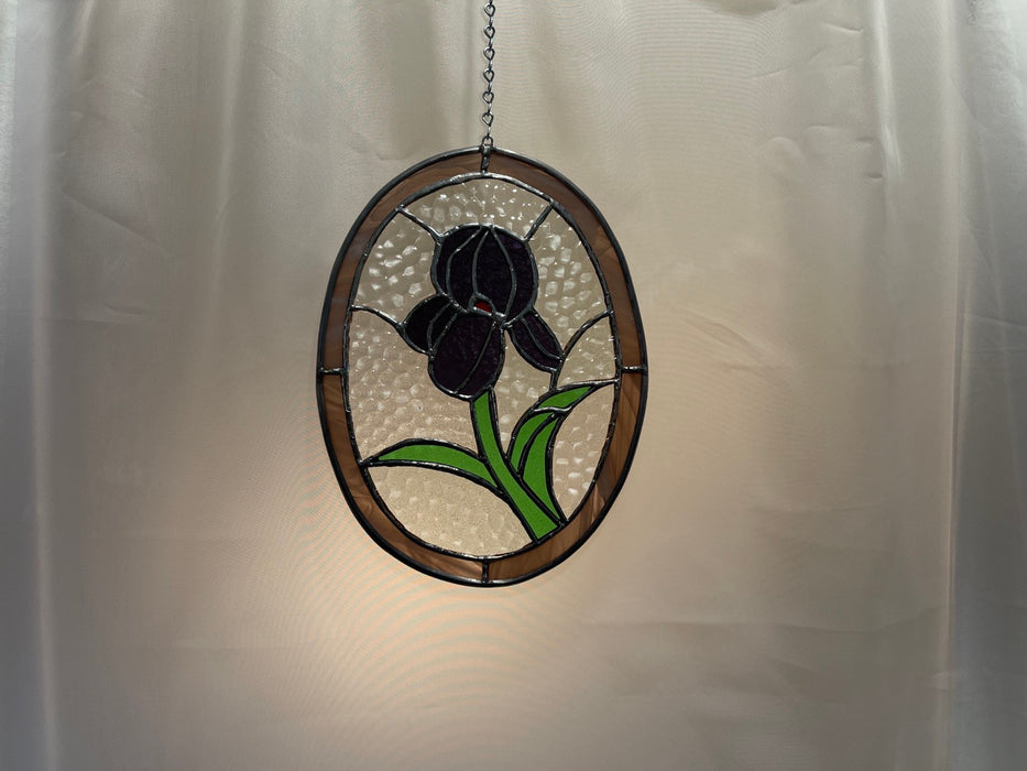 Iris Leadlight Hanger for Window Handmade Stained Glass