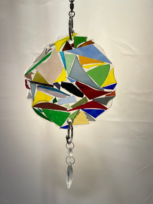 Spinning Sun Catcher Mobile Handmade Eclectic Colourful