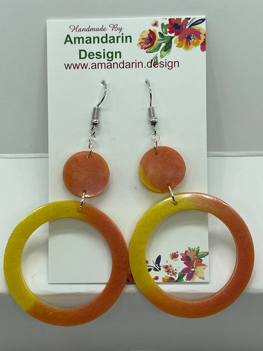 Handmade Resin Retro Earrings.