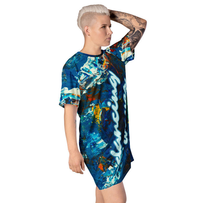 DANCING WAVES T-shirt Dress by Gianneli